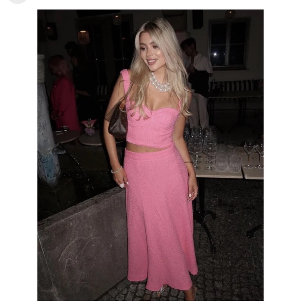 Zara Pink Knit Midi Skirt - Picture 8 of 8